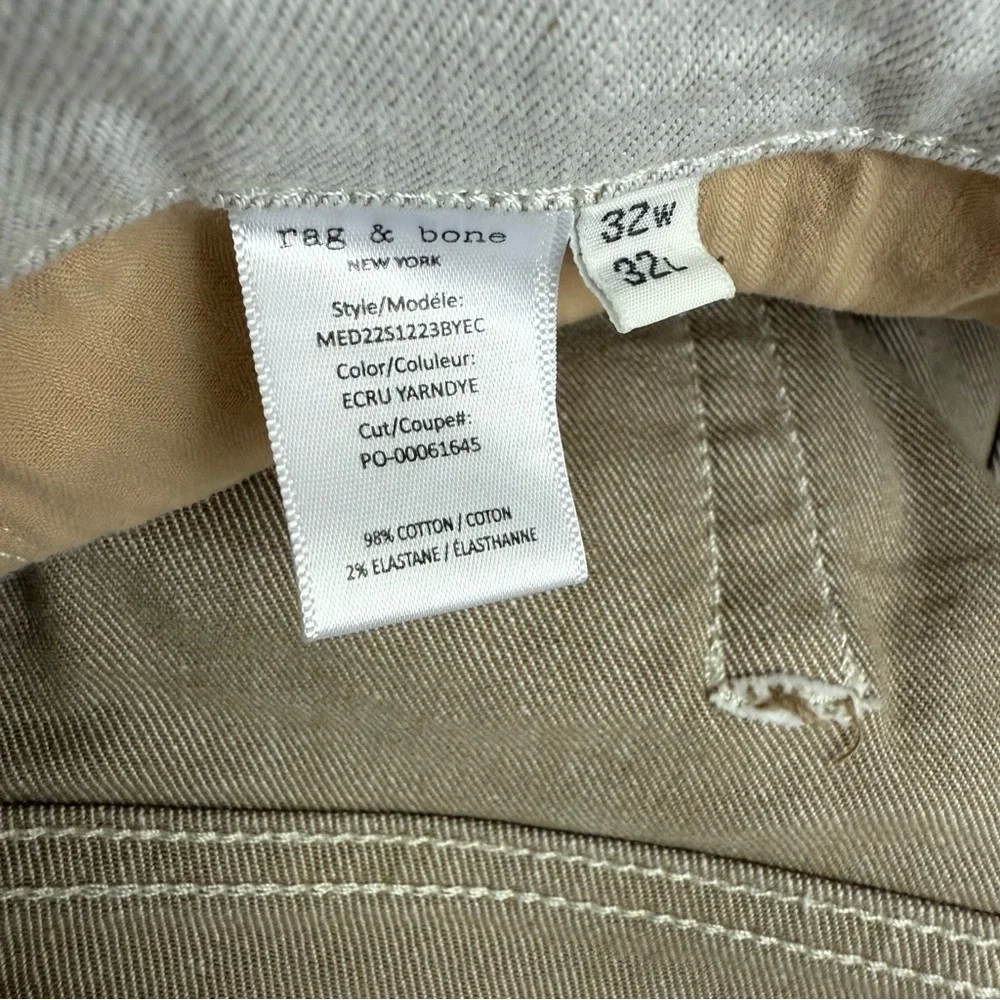 Rag & Bone Fit Slim 2 Ecru Denim Button Fly Jeans